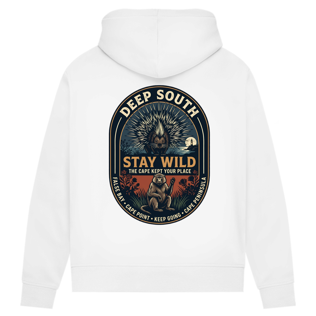 Damen Premium Bio Hoodie STAY WILD Porcupine / Baboon