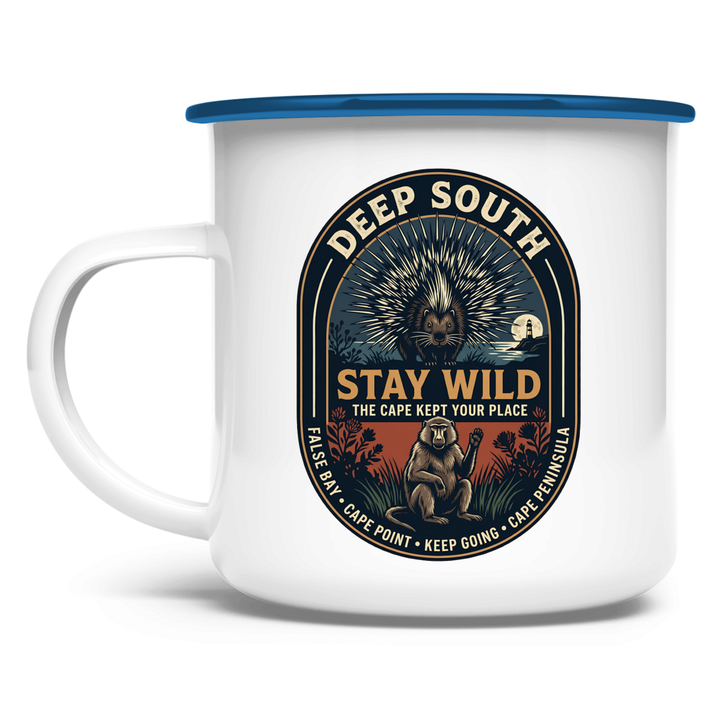 Emaille Tasse STAY WILD Porcupine / Baboon