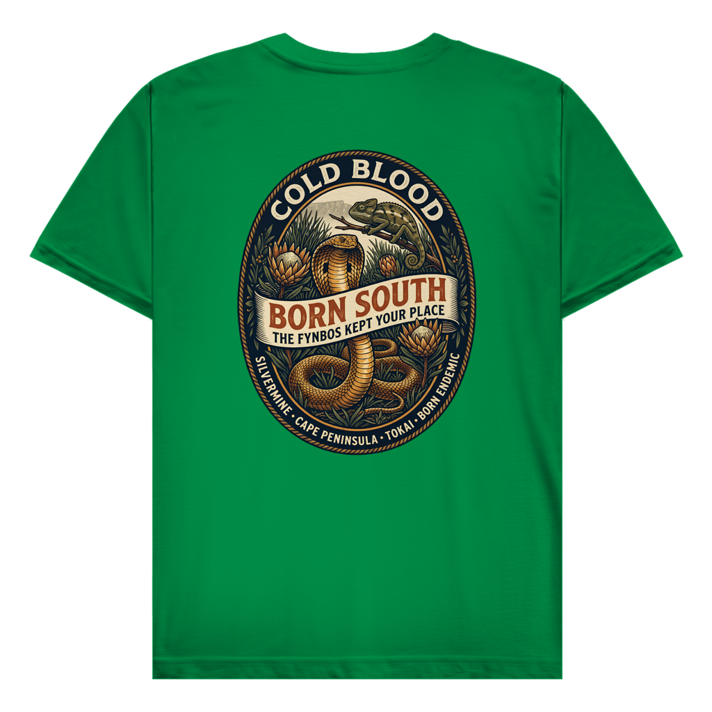 Herren T-Shirt BORN SOUTH Cape Cobra / Tokai Chameleon