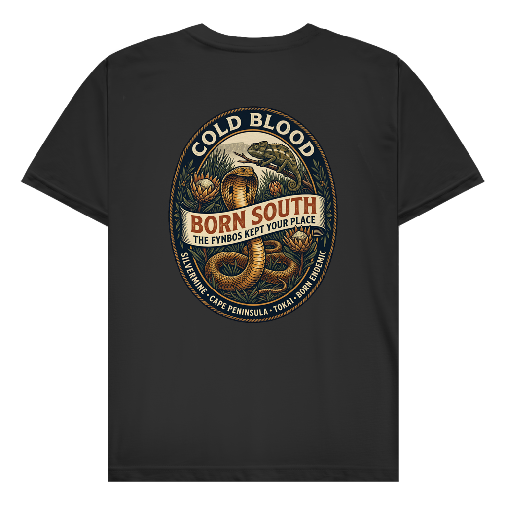 Herren T-Shirt BORN SOUTH Cape Cobra / Tokai Chameleon