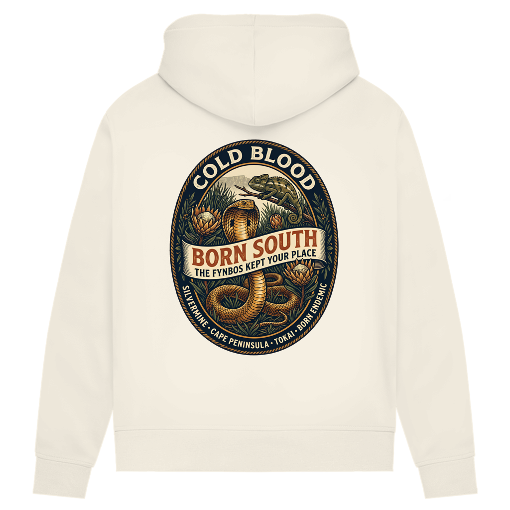 Damen Premium Bio Hoodie BORN SOUTH Cape Cobra / Tokai Chameleon