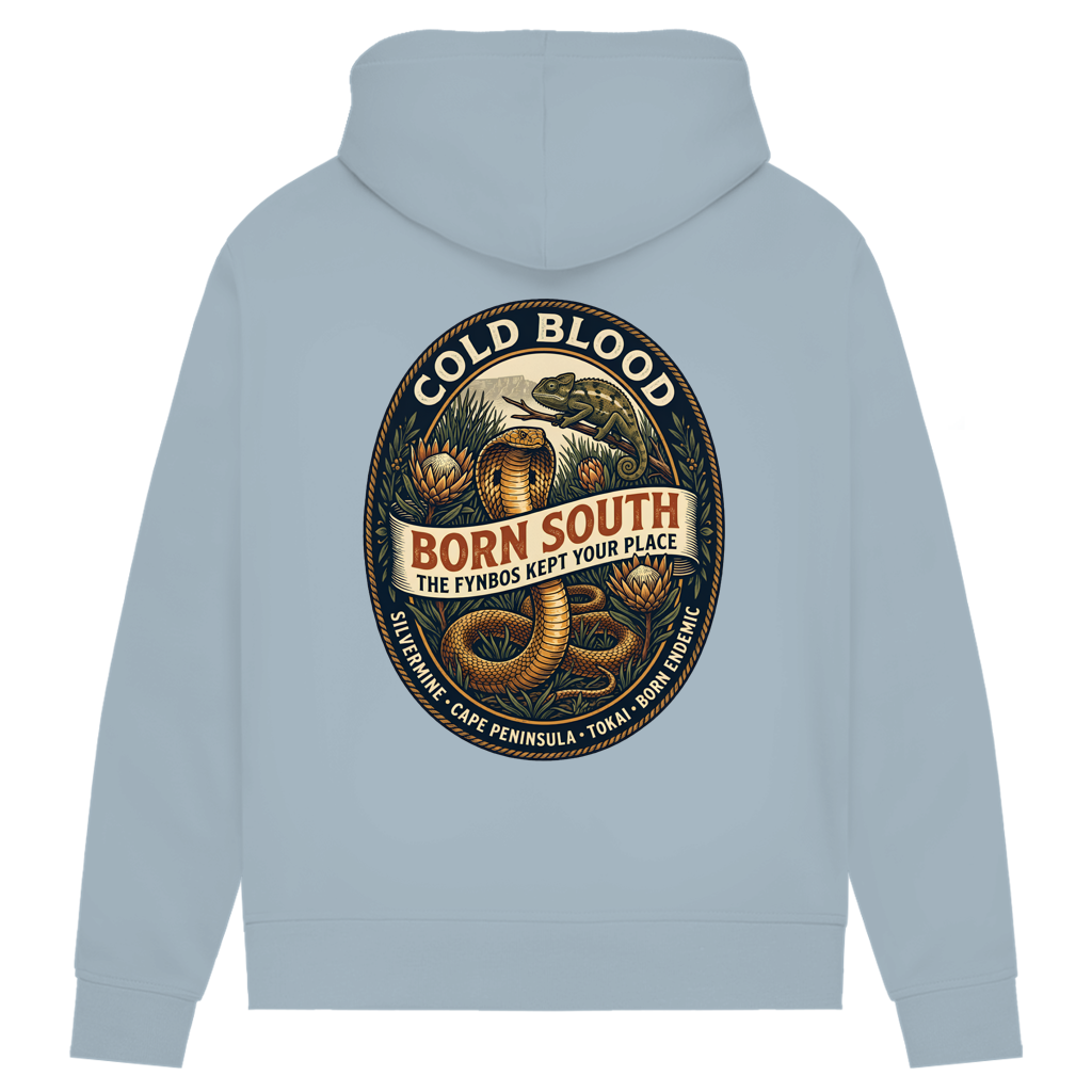 Damen Premium Bio Hoodie BORN SOUTH Cape Cobra / Tokai Chameleon