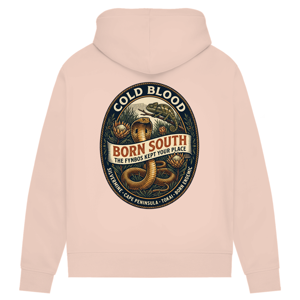 Damen Premium Bio Hoodie BORN SOUTH Cape Cobra / Tokai Chameleon