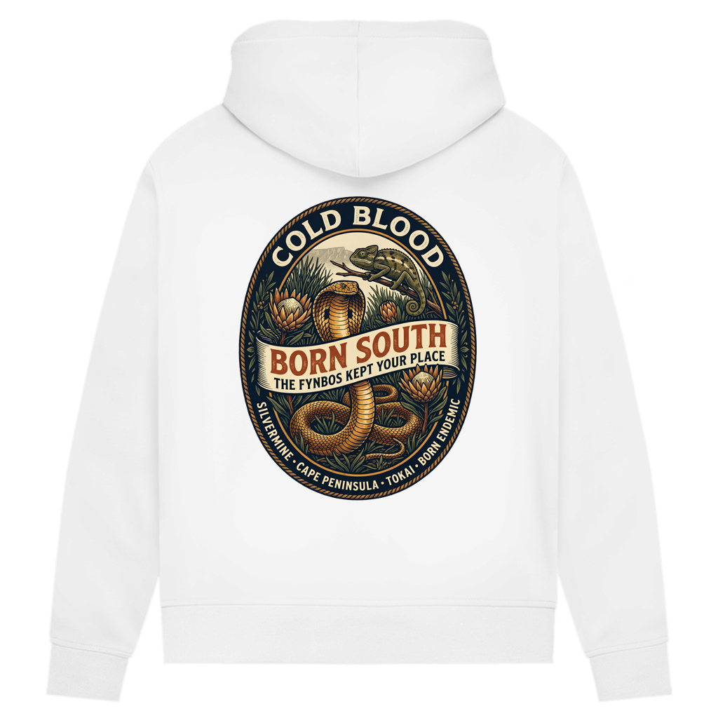 Damen Premium Bio Hoodie BORN SOUTH Cape Cobra / Tokai Chameleon