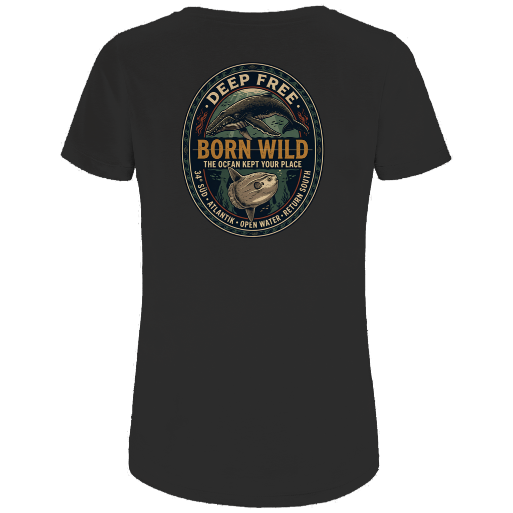 Damen Premium Bio T-Shirt Born Wild Humpback / Mola Mola