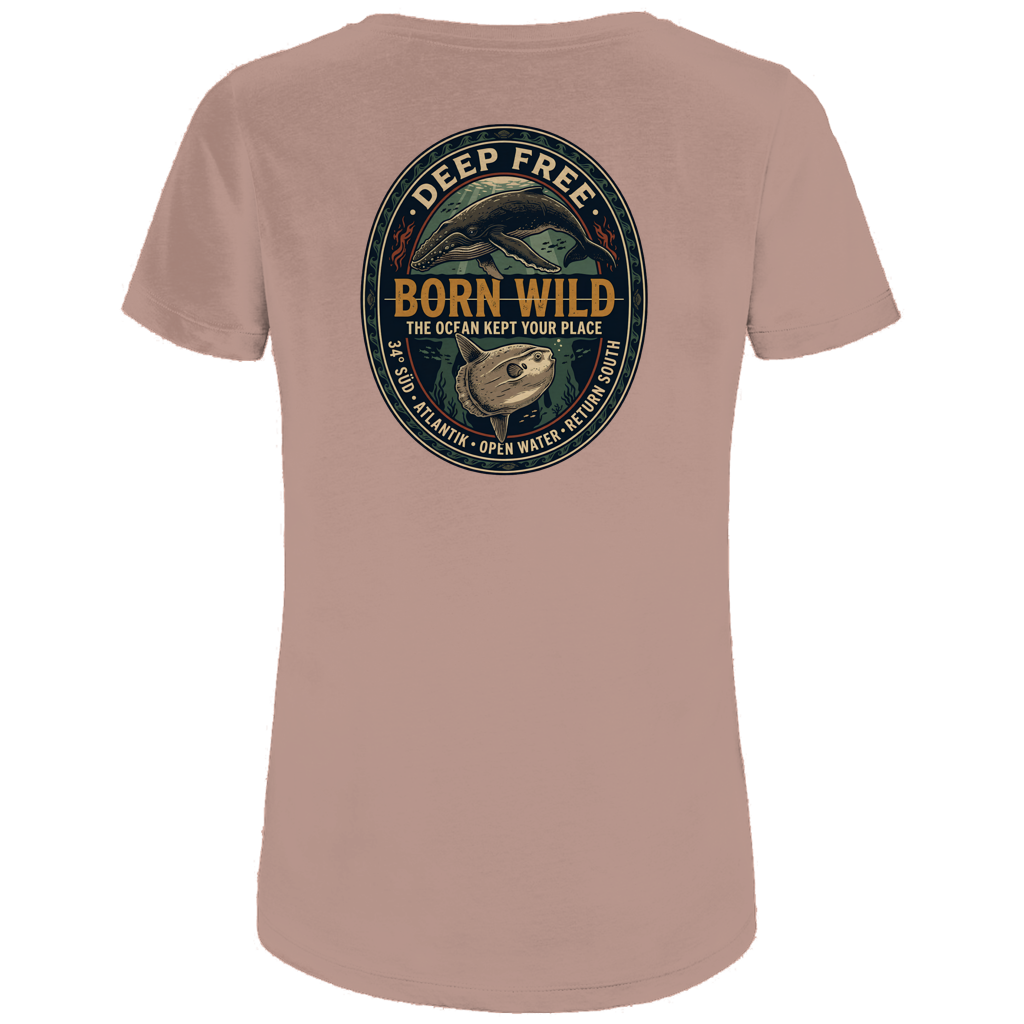 Damen Premium Bio T-Shirt Born Wild Humpback / Mola Mola