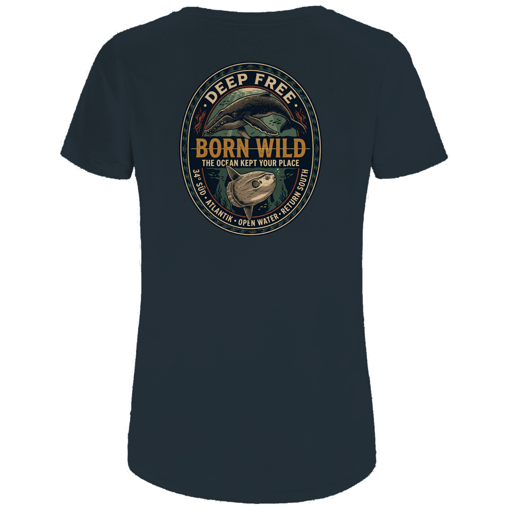Damen Premium Bio T-Shirt Born Wild Humpback / Mola Mola