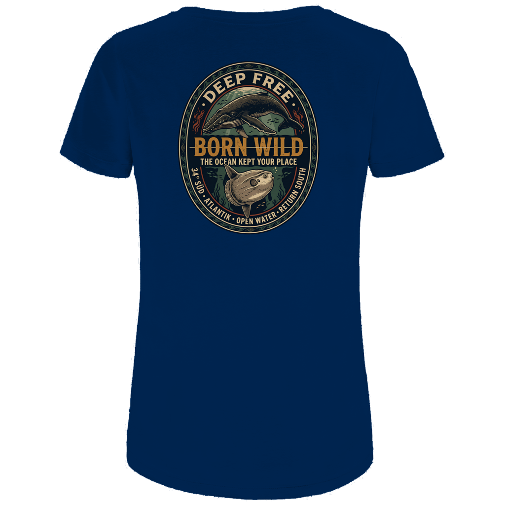 Damen Premium Bio T-Shirt Born Wild Humpback / Mola Mola
