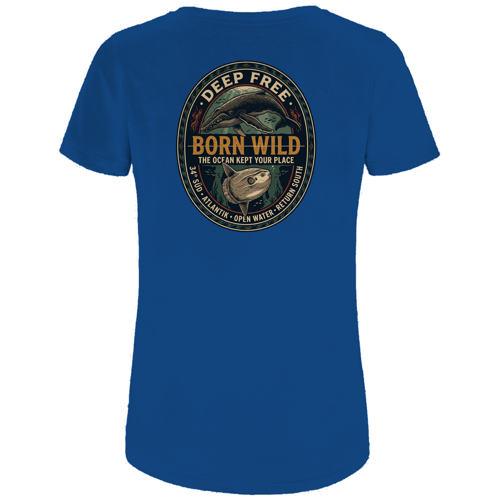 Damen Premium Bio T-Shirt Born Wild Humpback / Mola Mola
