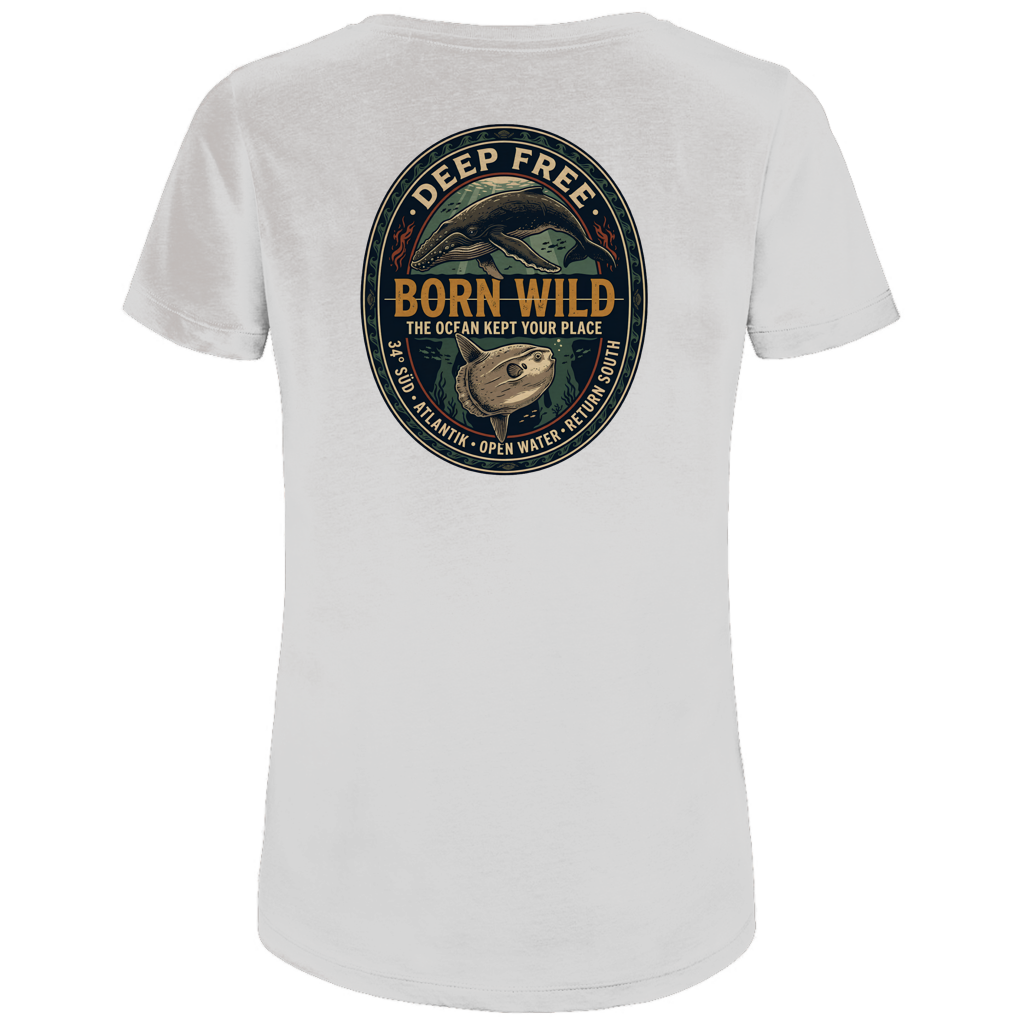Damen Premium Bio T-Shirt Born Wild Humpback / Mola Mola