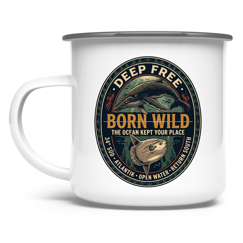 Emaille Tasse Born Wild Humpback / Mola Mola