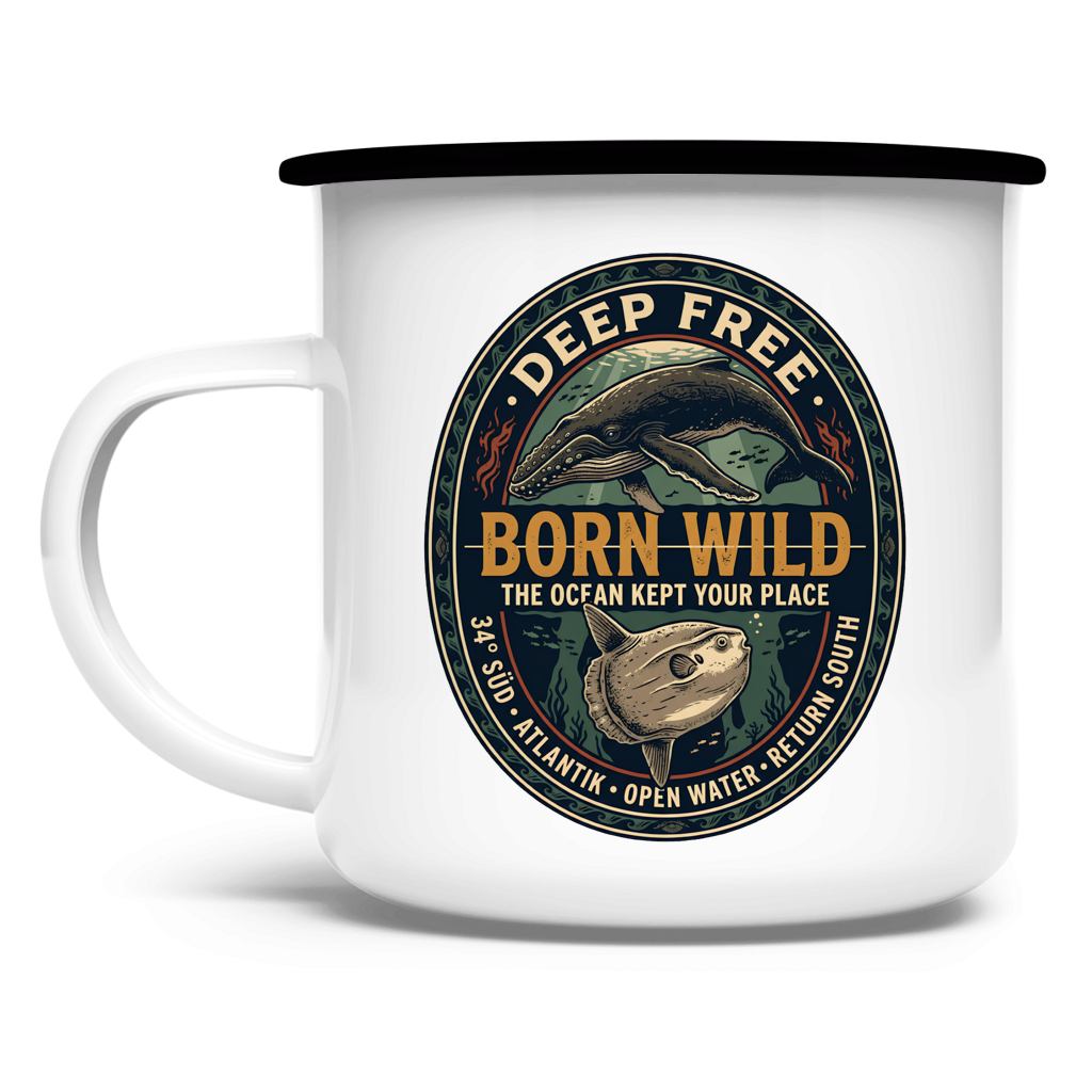 Emaille Tasse Born Wild Humpback / Mola Mola