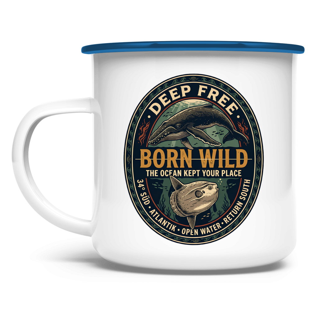 Emaille Tasse Born Wild Humpback / Mola Mola