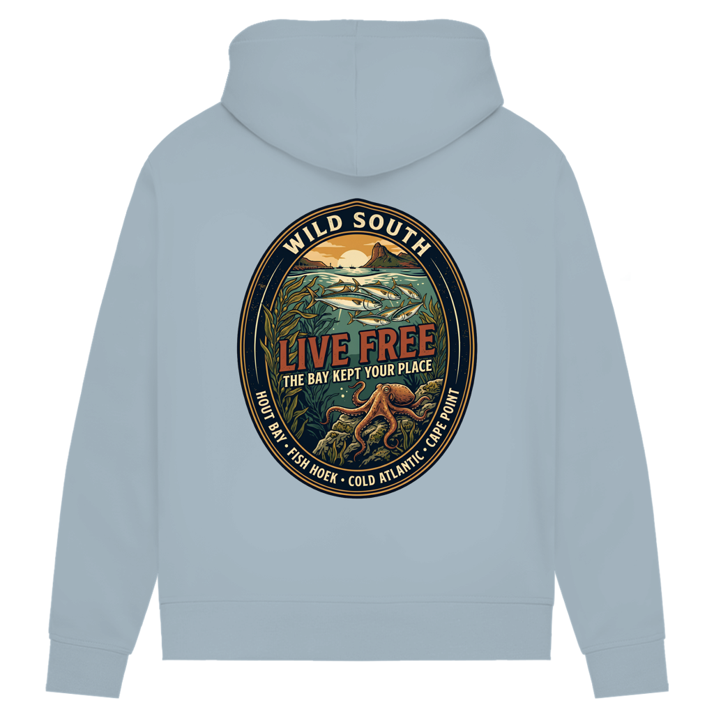 Damen Premium Bio Hoodie LIVE FREE Ocean Life