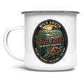 Emaille Tasse LIVE FREE Ocean Life