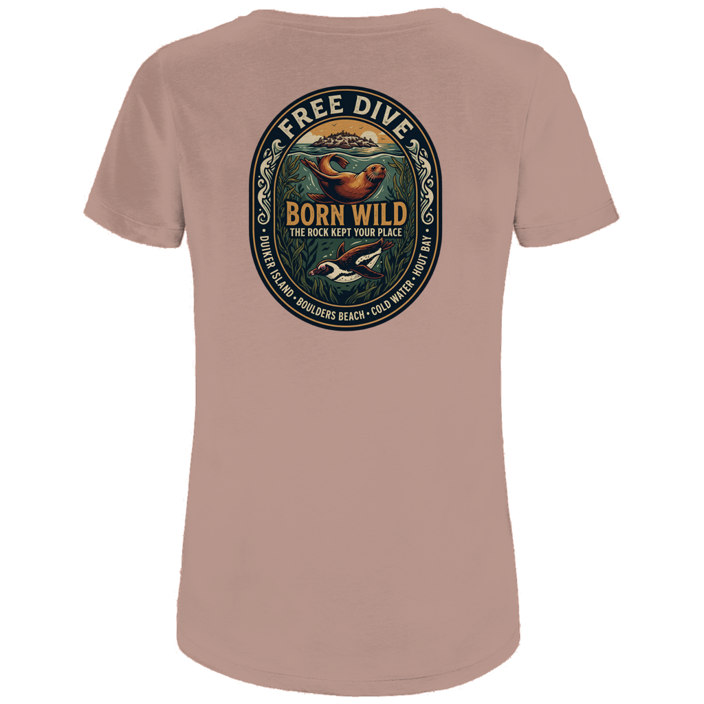 Damen Premium Bio T-Shirt BORN WILD Seal / Penguin