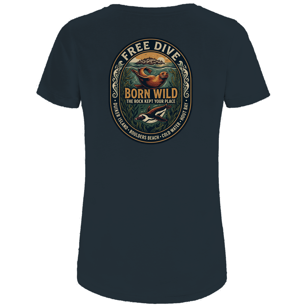 Damen Premium Bio T-Shirt BORN WILD Seal / Penguin