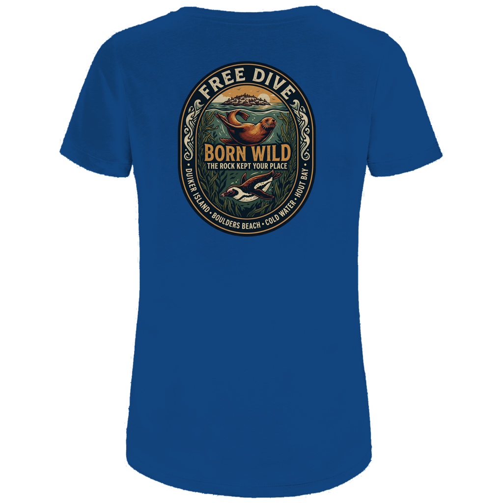 Damen Premium Bio T-Shirt BORN WILD Seal / Penguin