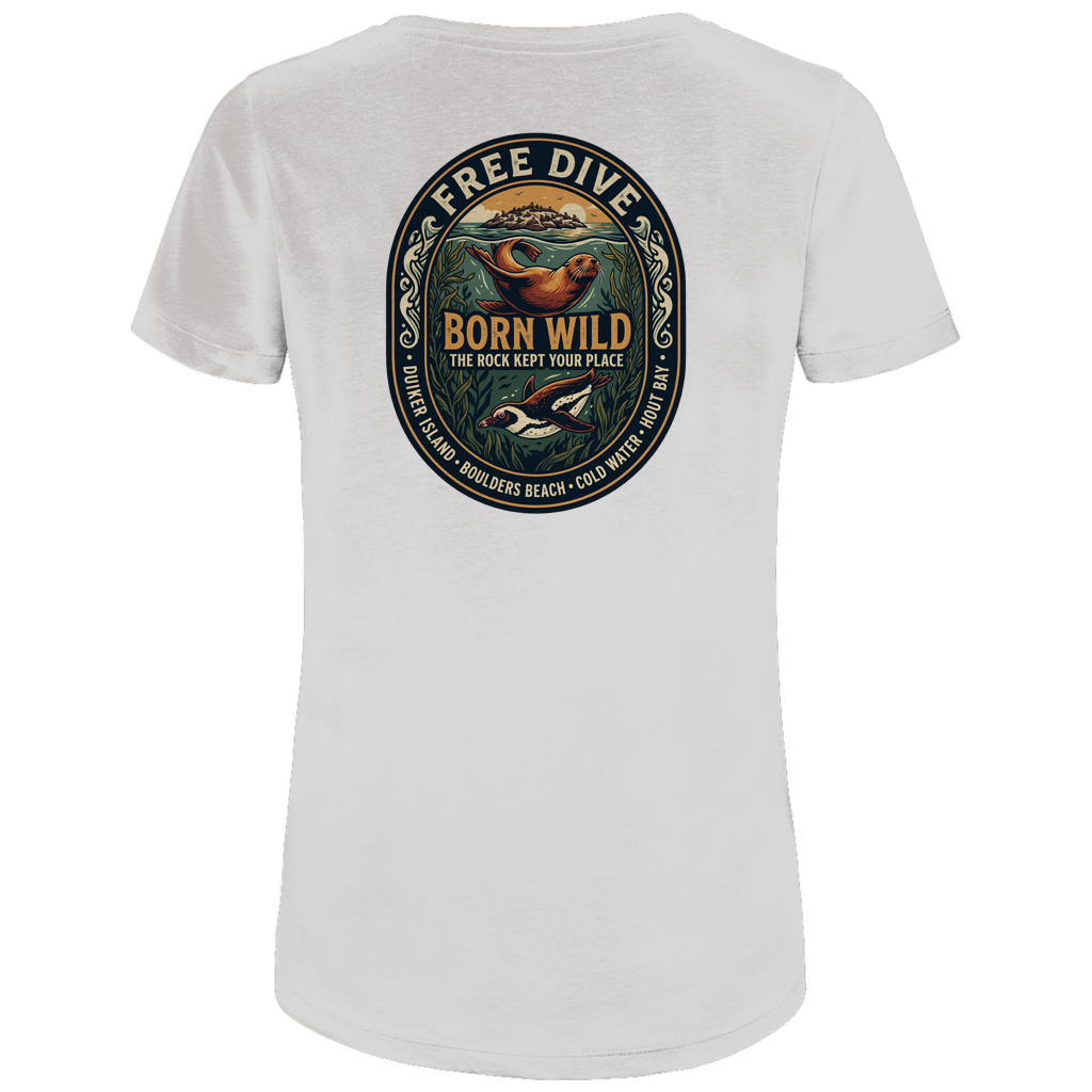 Damen Premium Bio T-Shirt BORN WILD Seal / Penguin