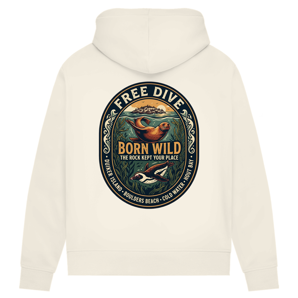 Damen Premium Bio Hoodie BORN WILD Seal / Penguin