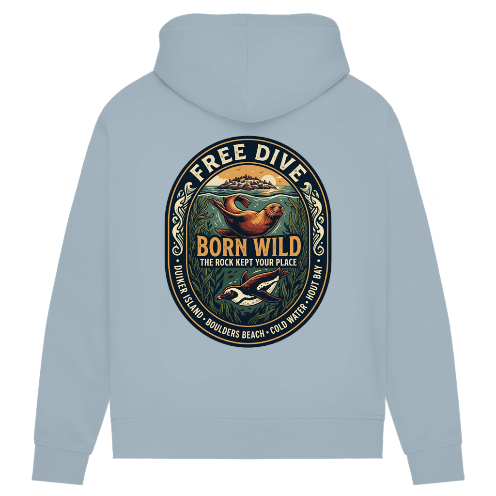 Damen Premium Bio Hoodie BORN WILD Seal / Penguin