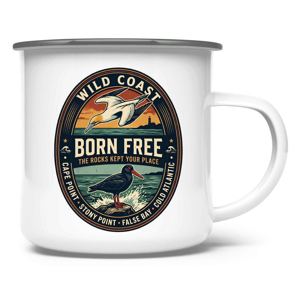 Emaille Tasse BORN FREE Rock Lover