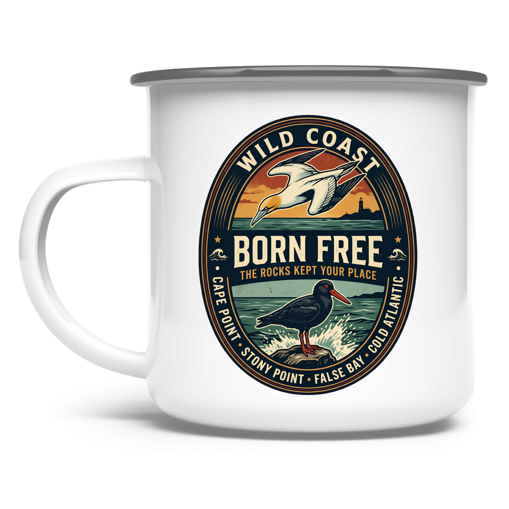 Emaille Tasse BORN FREE Rock Lover