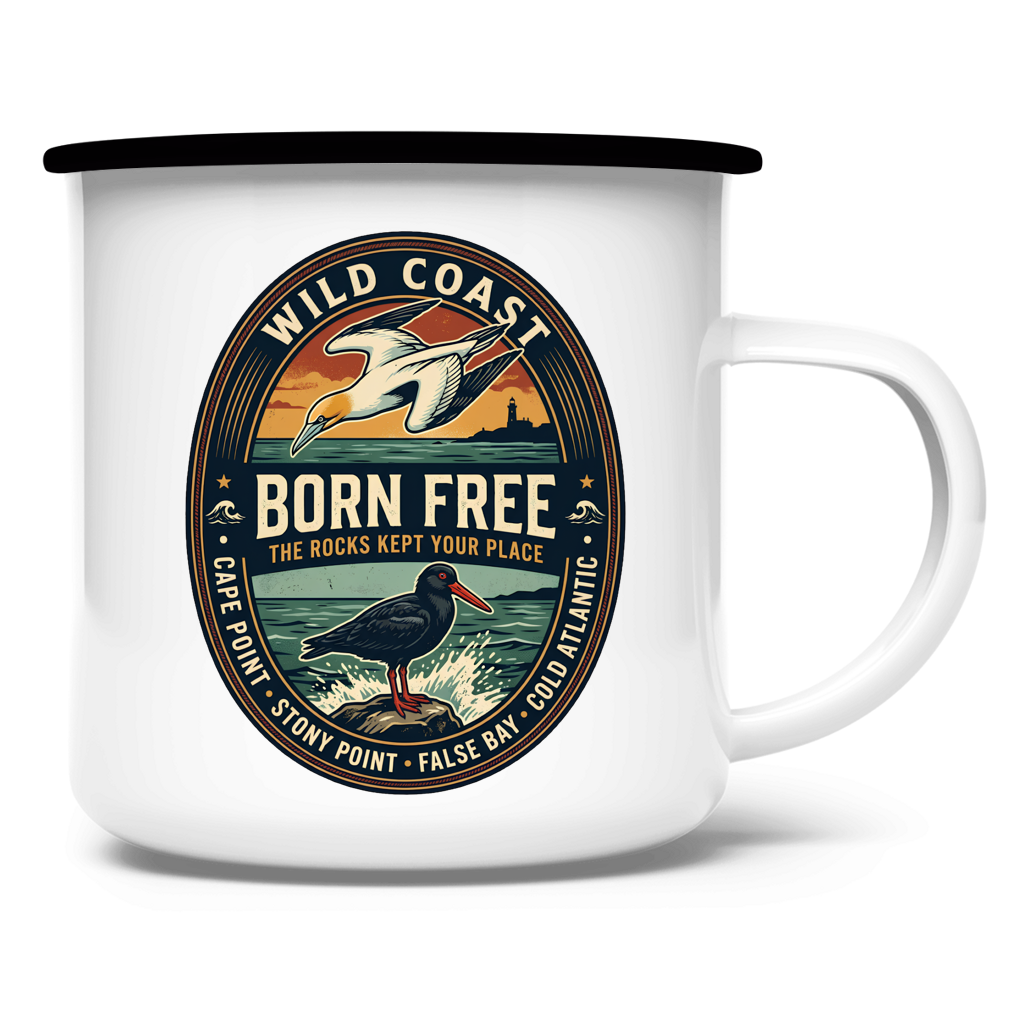 Emaille Tasse BORN FREE Rock Lover