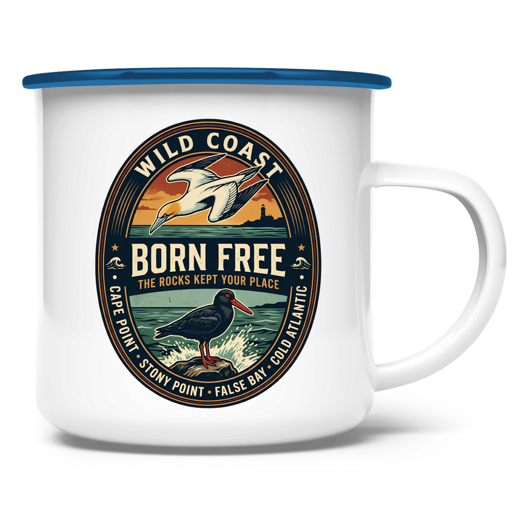 Emaille Tasse BORN FREE Rock Lover