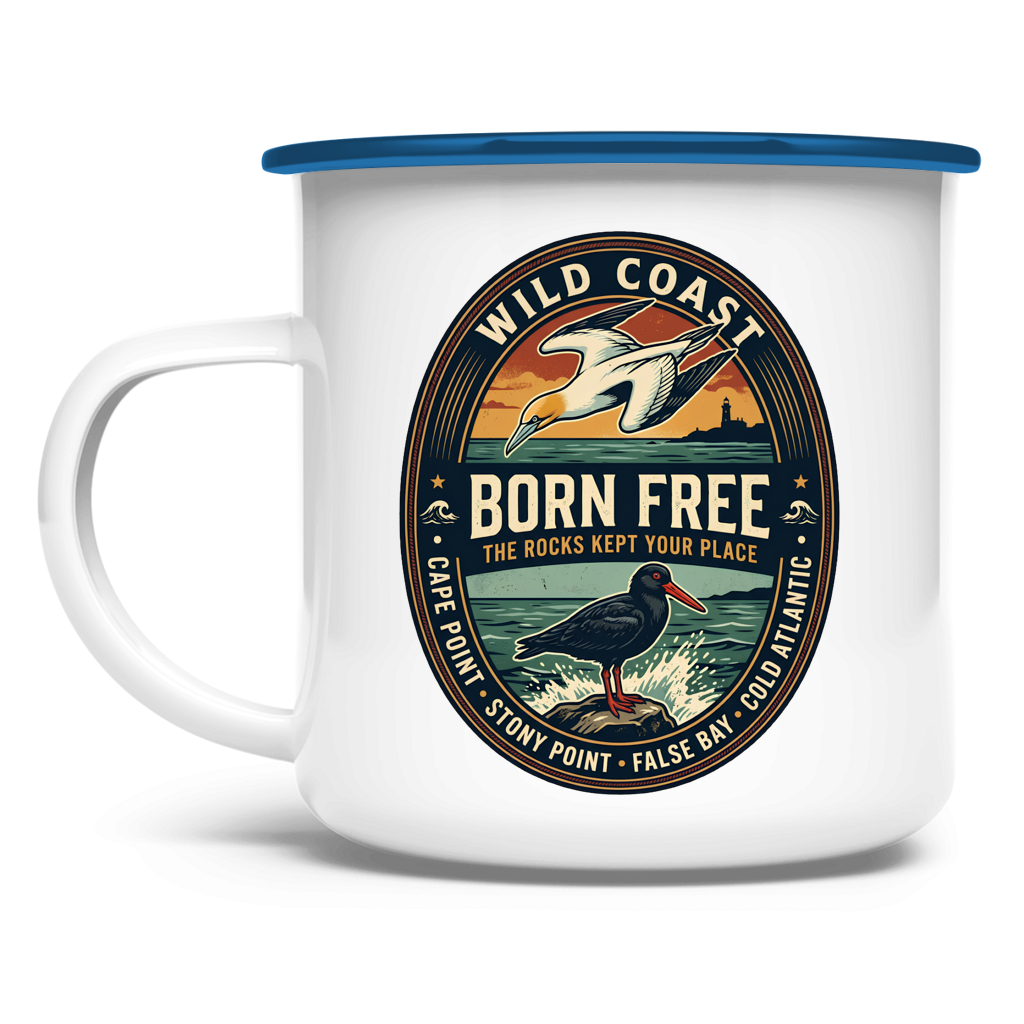 Emaille Tasse BORN FREE Rock Lover