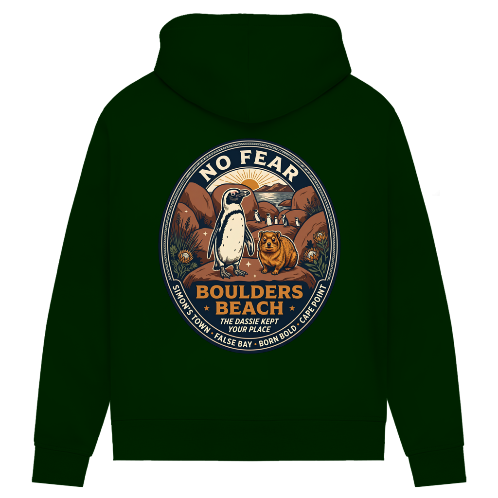 Damen Premium Bio Hoodie NO FEAR Boulders Beach