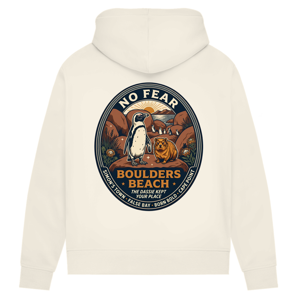 Damen Premium Bio Hoodie NO FEAR Boulders Beach
