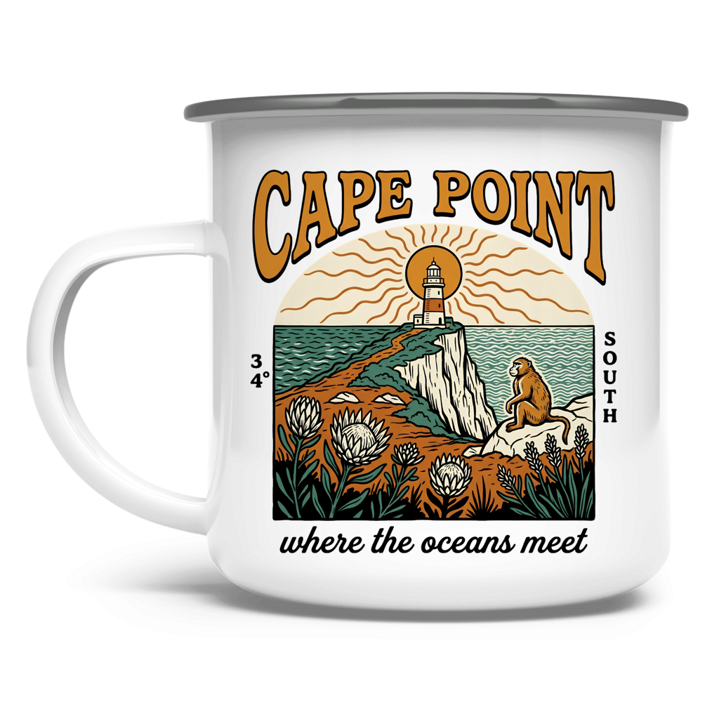 Emaille Tasse 70s Cape Point