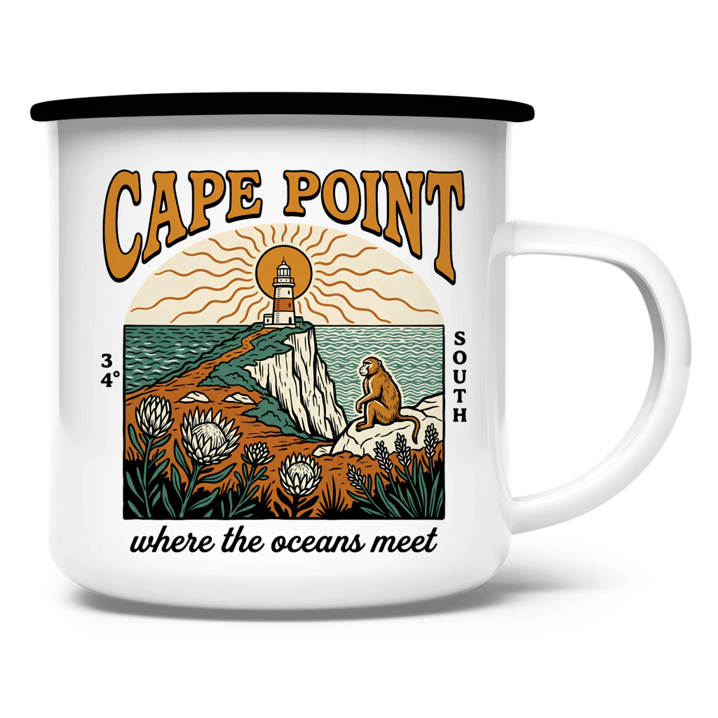 Emaille Tasse 70s Cape Point