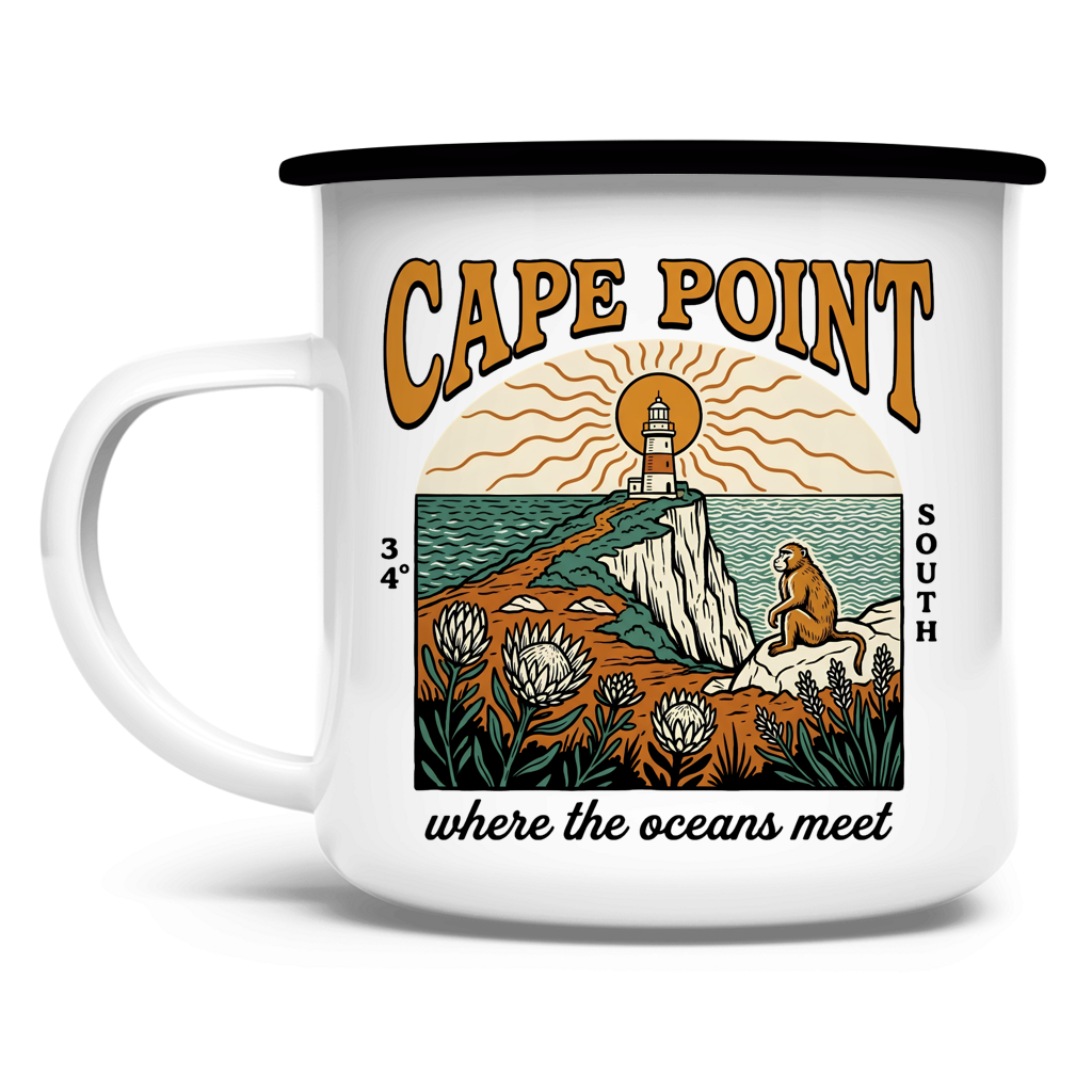 Emaille Tasse 70s Cape Point