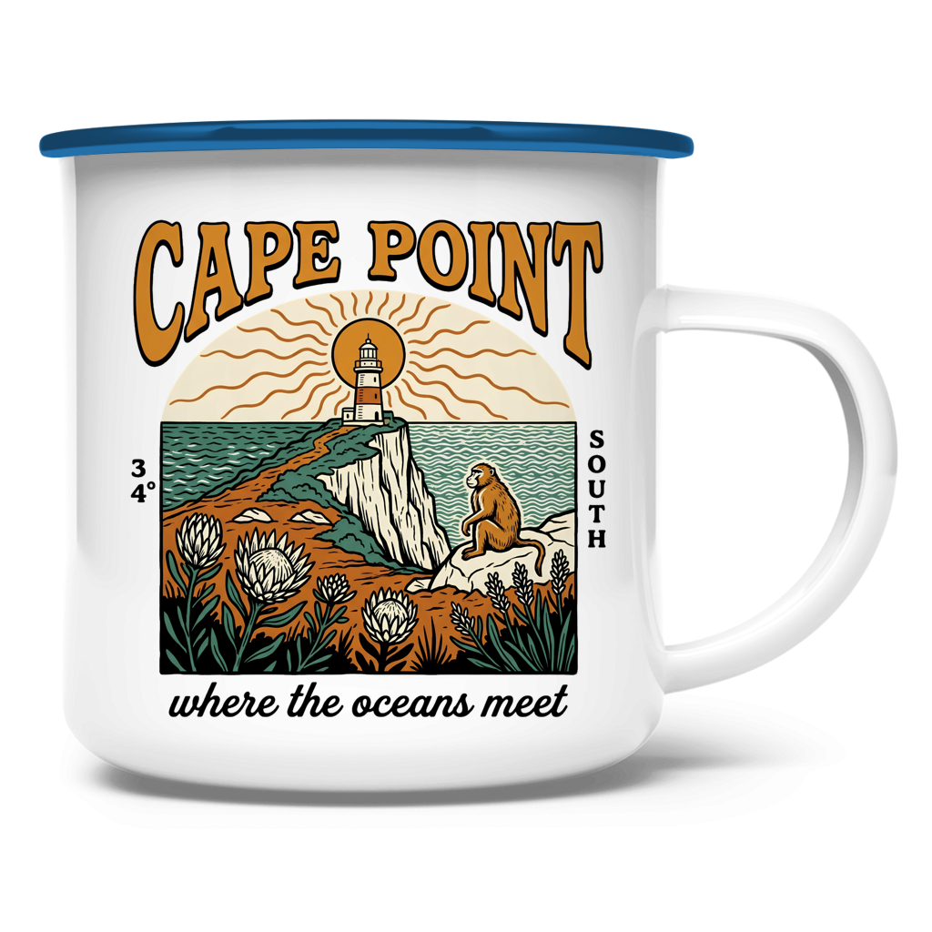 Emaille Tasse 70s Cape Point