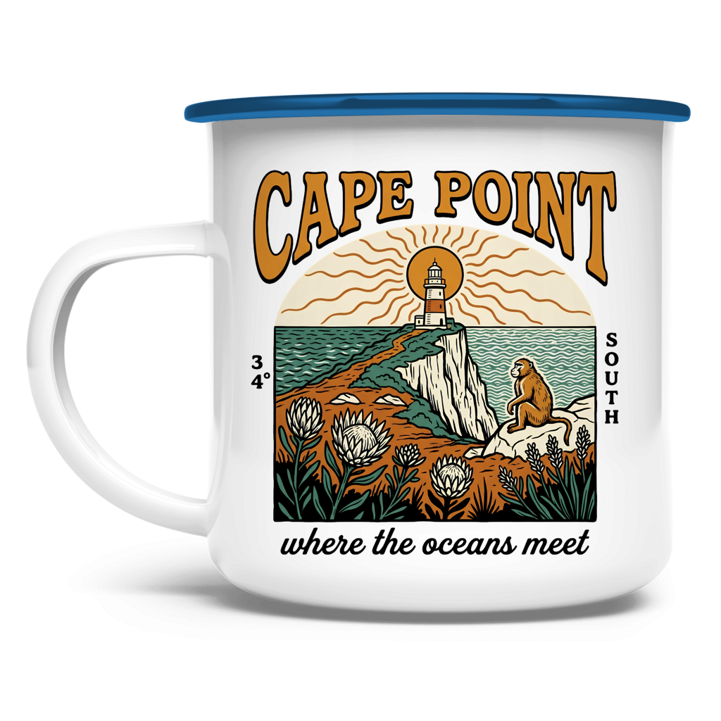 Emaille Tasse 70s Cape Point