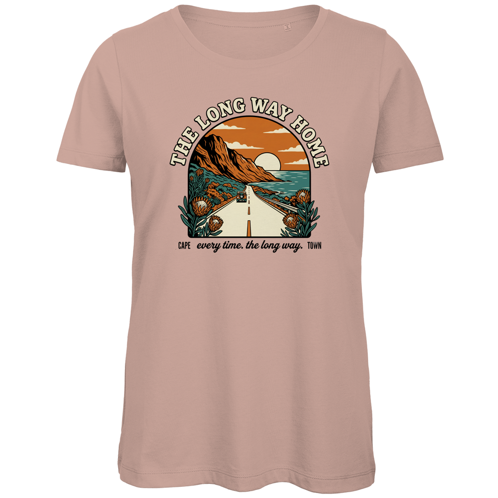 Damen Premium Bio T-Shirt 70's The long way home