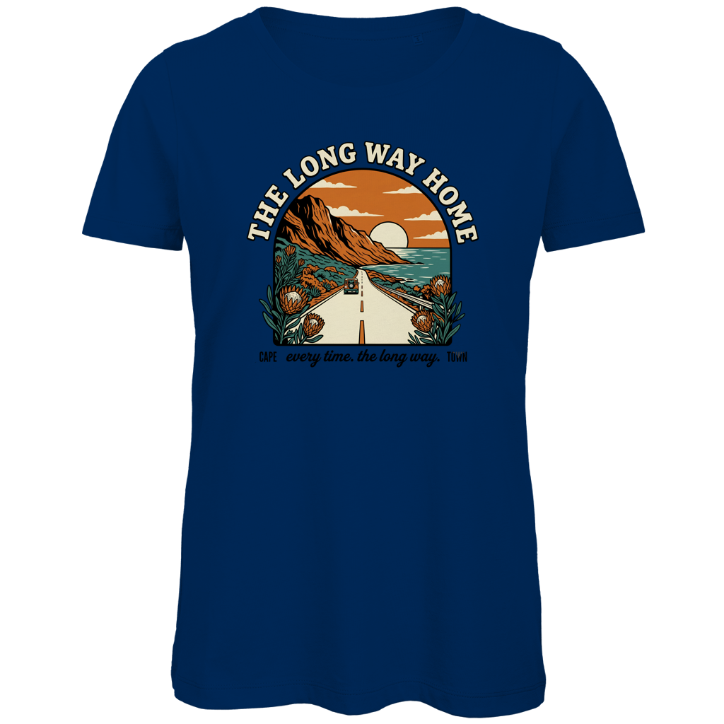 Damen Premium Bio T-Shirt 70's The long way home