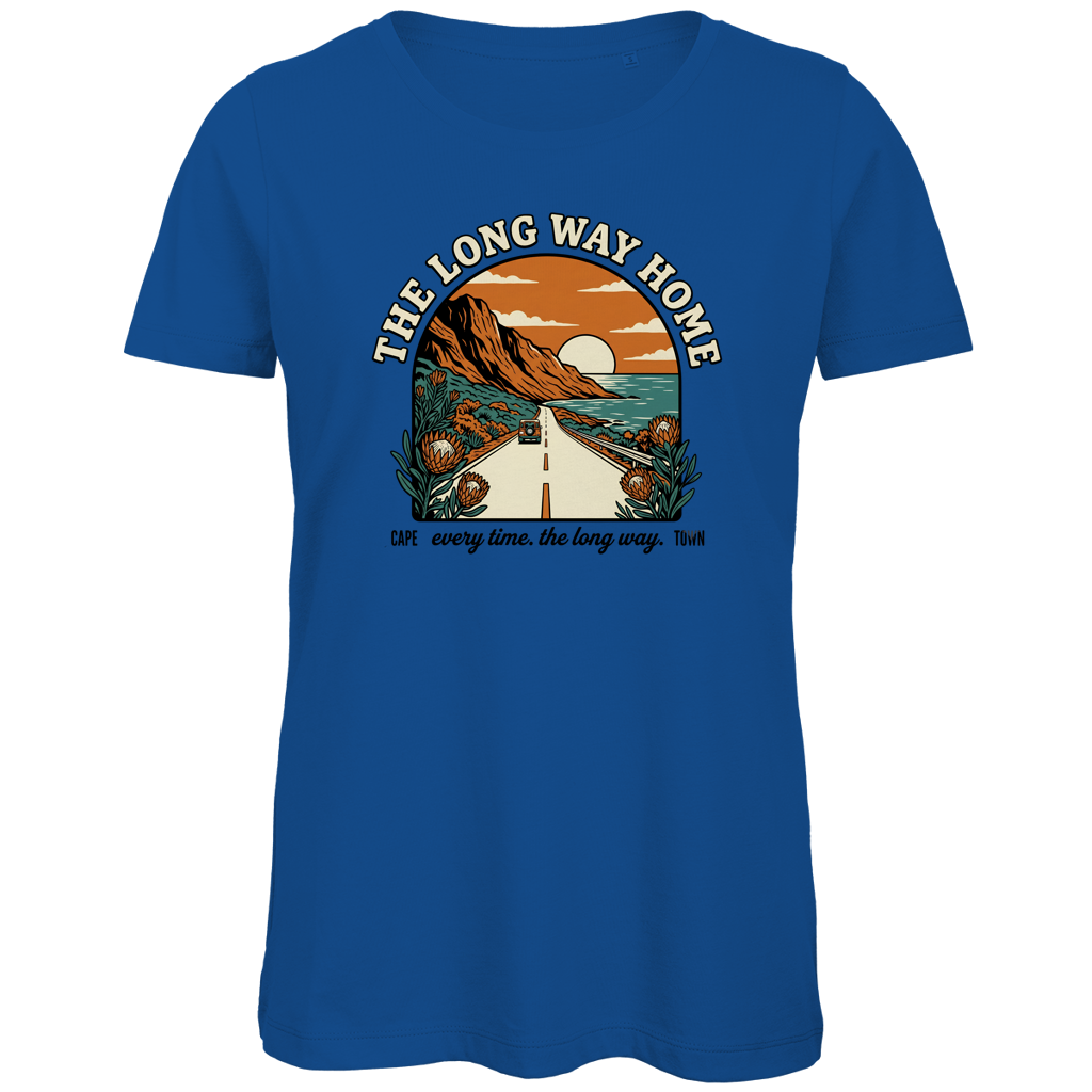 Damen Premium Bio T-Shirt 70's The long way home