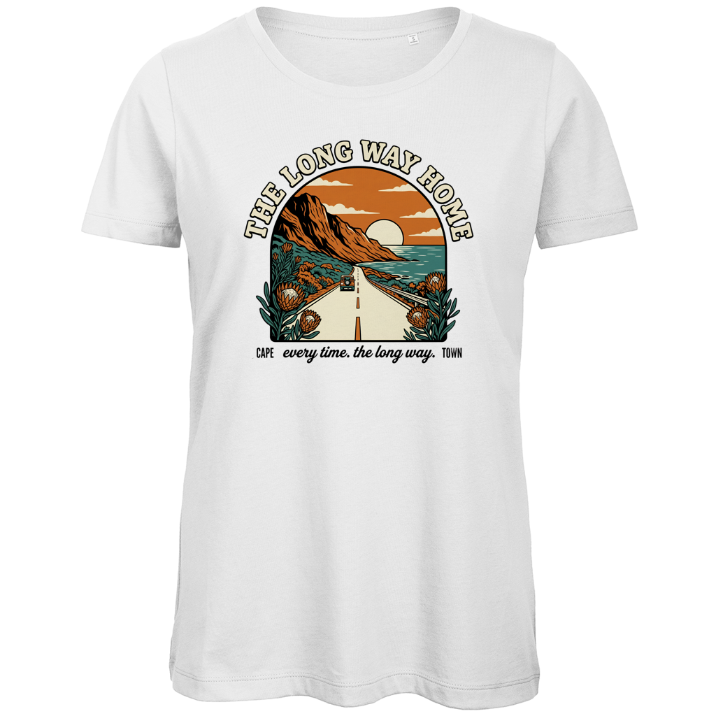 Damen Premium Bio T-Shirt 70's The long way home