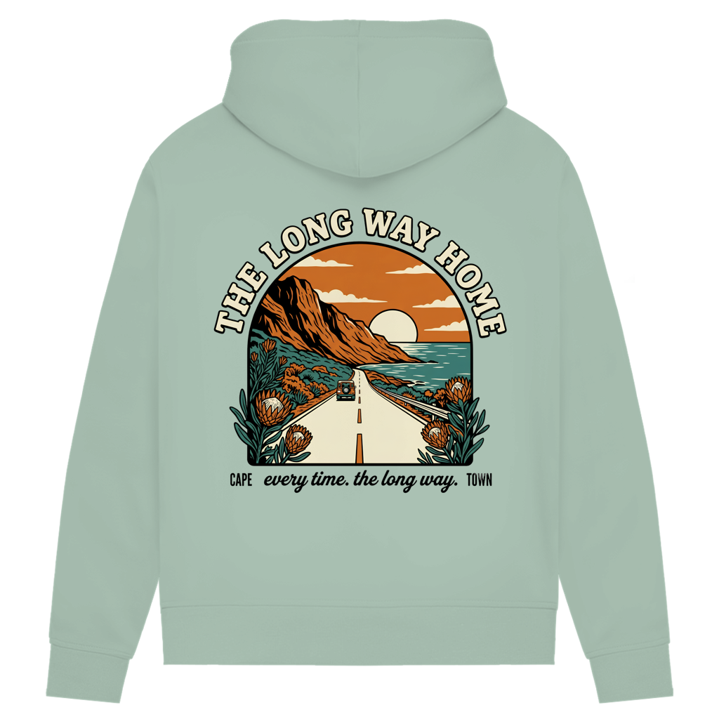 Damen Premium Bio Hoodie 70's The long way home