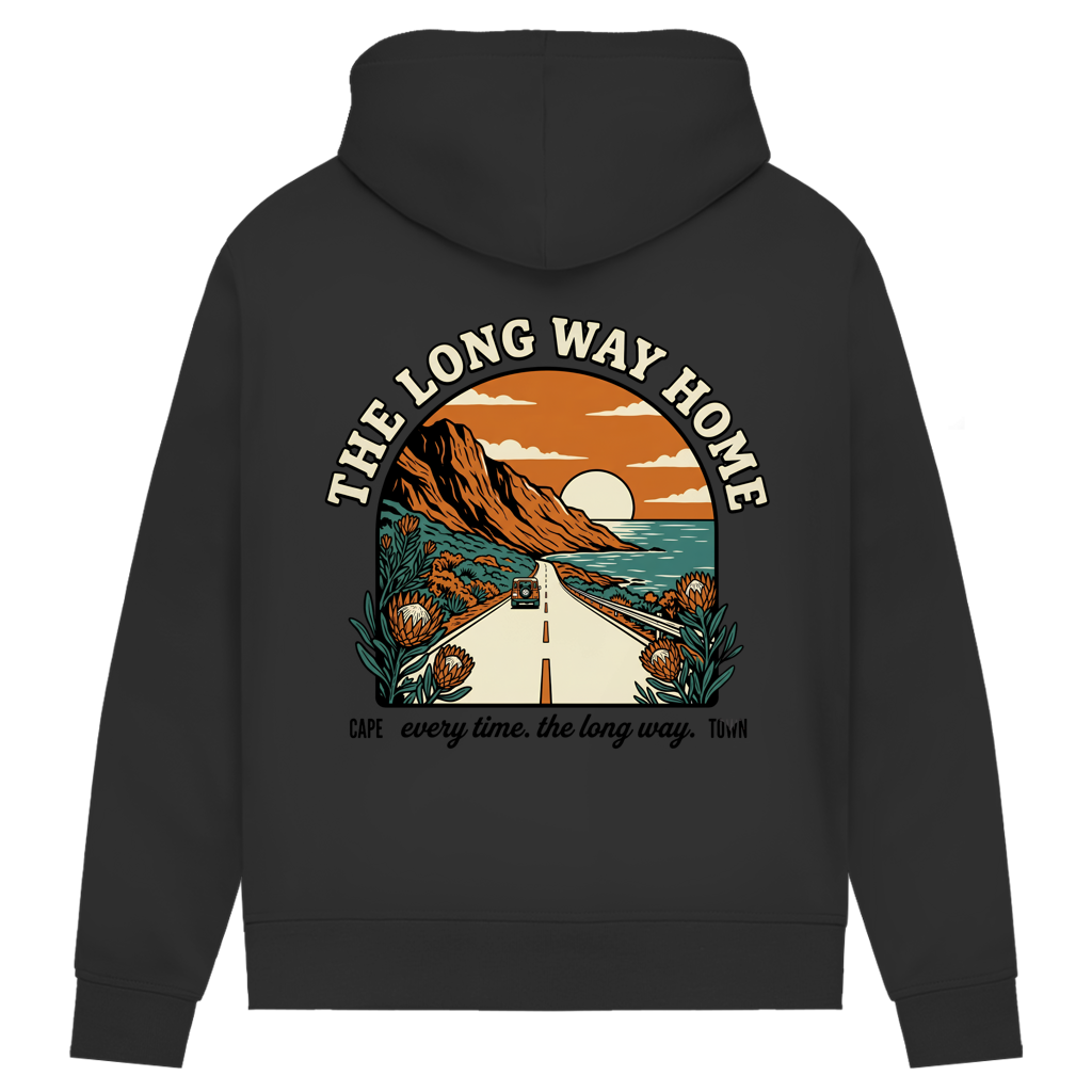 Damen Premium Bio Hoodie 70's The long way home