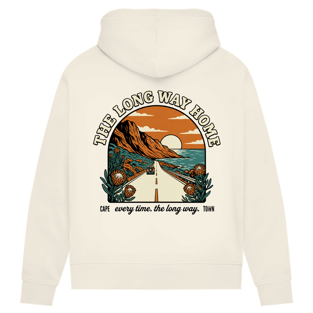 Damen Premium Bio Hoodie 70's The long way home