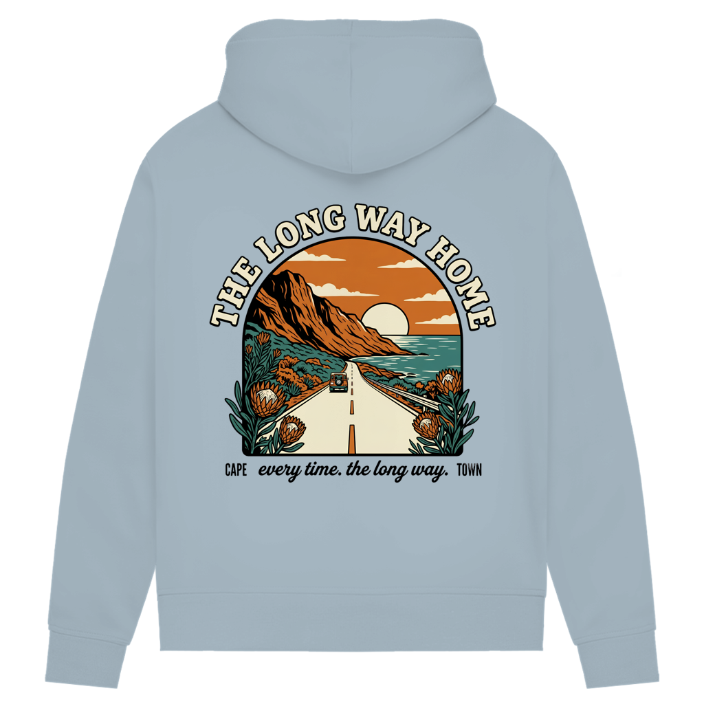 Damen Premium Bio Hoodie 70's The long way home