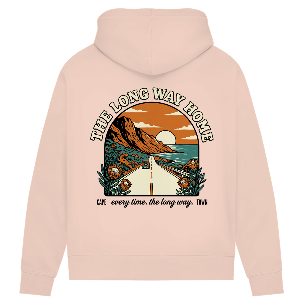 Damen Premium Bio Hoodie 70's The long way home