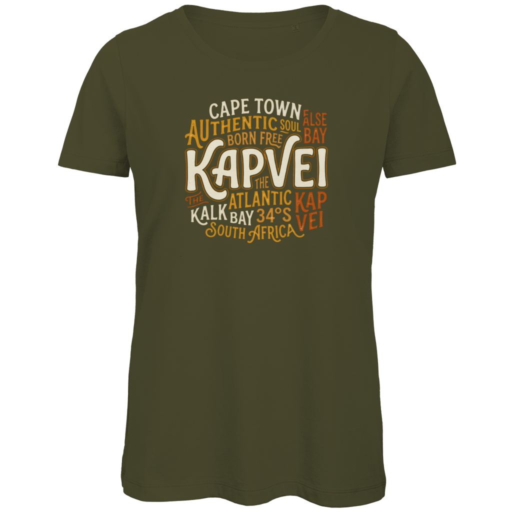 Damen Premium Bio T-Shirt Cape Town KAPVEI — Dark